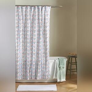 Anthropologie The Printed Cotton Slub Shower Curtain Collection Lanie
